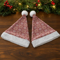 Ulaula Palaka Quilt Hawaii Christmas Santa Hat Hawaiian Tropical Monstera Sea Turtle