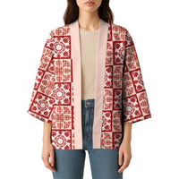 Ulaula Palaka Quilt Hawaii Kimono Hawaiian Tropical Monstera Sea Turtle