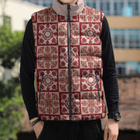 Ulaula Palaka Quilt Hawaii Sleeveless Puffer Jacket Hawaiian Tropical Monstera Sea Turtle