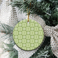 Omaomao Palaka Quilt Hawaii Ceramic Ornament Hawaiian Tropical Monstera Sea Turtle