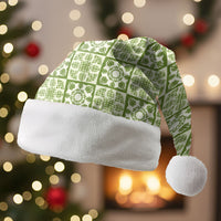 Omaomao Palaka Quilt Hawaii Christmas Santa Hat Hawaiian Tropical Monstera Sea Turtle