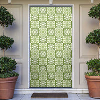 Omaomao Palaka Quilt Hawaii Door Cover Hawaiian Tropical Monstera Sea Turtle