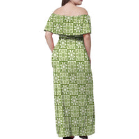 Omaomao Palaka Quilt Hawaii Family Matching Off Shoulder Maxi Dress and Hawaiian Shirt Hawaiian Tropical Monstera Sea Turtle LT14 - Polynesian Pride
