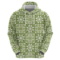 Omaomao Palaka Quilt Hawaii Hoodie Hawaiian Tropical Monstera Sea Turtle