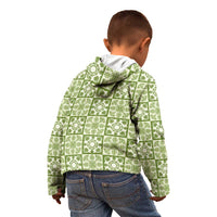Omaomao Palaka Quilt Hawaii Kid Hoodie Hawaiian Tropical Monstera Sea Turtle