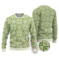 Omaomao Palaka Quilt Hawaii Ugly Christmas Sweater Hawaiian Tropical Monstera Sea Turtle