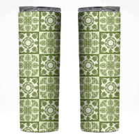 Omaomao Palaka Quilt Hawaii Skinny Tumbler Hawaiian Tropical Monstera Sea Turtle