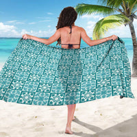 Cyan Palaka Quilt Hawaii Sarong Hawaiian Tropical Monstera Sea Turtle