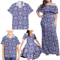 Polu Palaka Quilt Hawaii Family Matching Off Shoulder Maxi Dress and Hawaiian Shirt Hawaiian Tropical Monstera Sea Turtle LT14 - Polynesian Pride