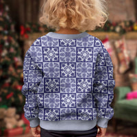 Polu Palaka Quilt Hawaii Kid Ugly Christmas Sweater Hawaiian Tropical Monstera Sea Turtle