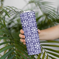Polu Palaka Quilt Hawaii Skinny Tumbler Hawaiian Tropical Monstera Sea Turtle