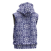 Polu Palaka Quilt Hawaii Sleeveless Hoodie Hawaiian Tropical Monstera Sea Turtle