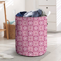 Akala Palaka Quilt Hawaii Laundry Basket Hawaiian Tropical Monstera Sea Turtle