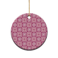 Akala Palaka Quilt Hawaii Ceramic Ornament Hawaiian Tropical Monstera Sea Turtle