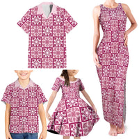 Akala Palaka Quilt Hawaii Family Matching Tank Maxi Dress and Hawaiian Shirt Hawaiian Tropical Monstera Sea Turtle LT14 - Polynesian Pride
