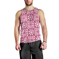 Akala Palaka Quilt Hawaii Men Tank Top Hawaiian Tropical Monstera Sea Turtle LT14 - Polynesian Pride