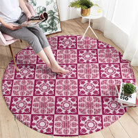 Akala Palaka Quilt Hawaii Round Carpet Hawaiian Tropical Monstera Sea Turtle