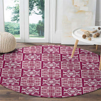Akala Palaka Quilt Hawaii Round Carpet Hawaiian Tropical Monstera Sea Turtle