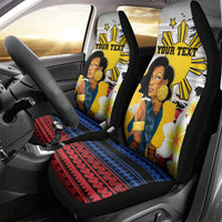 Personalised Philippines Women's Day Car Seat Cover Filipino Golden Sun With Polynesian Pattern LT14 - Polynesian Pride