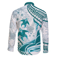 Cyan Polynesia Family Matching Tank Maxi Dress and Hawaiian Shirt Polynesian Turtle Shark Tattoo Tropical Vintage LT14 - Polynesian Pride