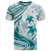 Cyan Polynesia T Shirt Polynesian Turtle Shark Tattoo Tropical Vintage LT14 Cyan - Polynesian Pride