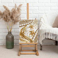 Gold Polynesia Canvas Wall Art Polynesian Turtle Shark Tattoo Tropical Vintage