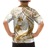 Gold Polynesia Family Matching Mermaid Dress and Hawaiian Shirt Polynesian Turtle Shark Tattoo Tropical Vintage LT14 - Polynesian Pride