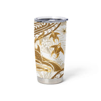 Gold Polynesia Tumbler Cup Polynesian Turtle Shark Tattoo Tropical Vintage