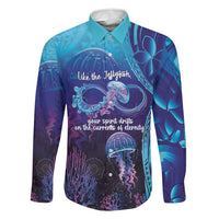 Polynesia Jellyfish Memorial Personalised Family Matching Off Shoulder Short Dress and Hawaiian Shirt Infinity Jellies Polynesian Pattern