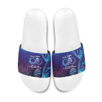 Polynesia Jellyfish Memorial Personalised Slide Sandals Infinity Jellies Polynesian Pattern