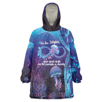 Polynesia Jellyfish Memorial Personalised Wearable Blanket Hoodie Infinity Jellies Polynesian Pattern