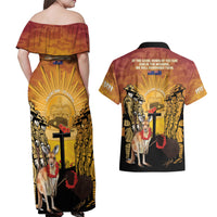 Australia And New Zealand ANZAC Couples Matching Off Shoulder Maxi Dress and Hawaiian Shirt Aussie Kangaroo With Aotearoa Kiwi Lest We Forget LT14 - Polynesian Pride
