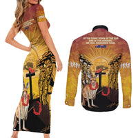 Australia And New Zealand ANZAC Couples Matching Short Sleeve Bodycon Dress and Long Sleeve Button Shirt Aussie Kangaroo With Aotearoa Kiwi Lest We Forget LT14 - Polynesian Pride