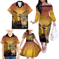 Australia And New Zealand ANZAC Family Matching Off The Shoulder Long Sleeve Dress and Hawaiian Shirt Aussie Kangaroo With Aotearoa Kiwi Lest We Forget LT14 - Polynesian Pride