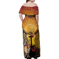 Australia And New Zealand ANZAC Family Matching Off Shoulder Maxi Dress and Hawaiian Shirt Aussie Kangaroo With Aotearoa Kiwi Lest We Forget LT14 - Polynesian Pride