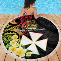 Wallis and Futuna Victory Day Beach Blanket Liberty Equality Fraternity Polynesian Plumeria LT14 - Polynesian Pride