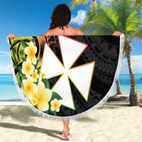 Wallis and Futuna Victory Day Beach Blanket Liberty Equality Fraternity Polynesian Plumeria LT14 - Polynesian Pride