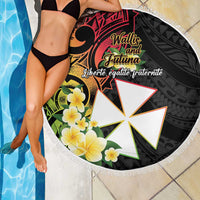 Wallis and Futuna Victory Day Beach Blanket Liberty Equality Fraternity Polynesian Plumeria LT14 - Polynesian Pride