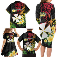 Wallis and Futuna Victory Day Family Matching Long Sleeve Bodycon Dress and Hawaiian Shirt Liberty Equality Fraternity Polynesian Plumeria LT14 - Polynesian Pride