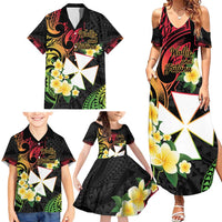 Wallis and Futuna Victory Day Family Matching Summer Maxi Dress and Hawaiian Shirt Liberty Equality Fraternity Polynesian Plumeria LT14 - Polynesian Pride