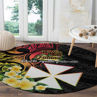 Wallis and Futuna Victory Day Round Carpet Liberty Equality Fraternity Polynesian Plumeria LT14 - Polynesian Pride