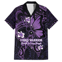 Personalised Fibromyalgia Awareness Month Family Matching Puletasi and Hawaiian Shirt Fibro Warrior Strength In Every Struggle LT14 Dad's Shirt - Short Sleeve Purple - Polynesian Pride
