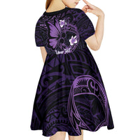 Personalised Fibromyalgia Awareness Month Kid Short Sleeve Dress Fibro Warrior Strength In Every Struggle