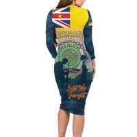 Niue ANZAC Day Family Matching Long Sleeve Bodycon Dress and Hawaiian Shirt We Will Remember Them Camouflage Style LT14 - Polynesian Pride