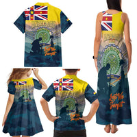 Niue ANZAC Day Family Matching Tank Maxi Dress and Hawaiian Shirt We Will Remember Them Camouflage Style