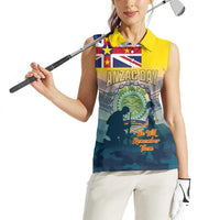 Niue ANZAC Day Women Sleeveless Polo Shirt We Will Remember Them Camouflage Style
