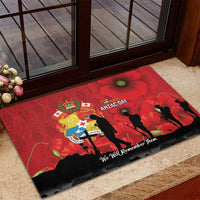 Tonga ANZAC Day Rubber Doormat Ngatu Pattern We Will Remember Them