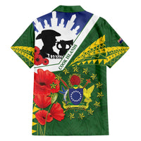 Cook Islands ANZAC Day Family Matching Off Shoulder Short Dress and Hawaiian Shirt Last Post Lest We Forget