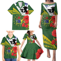 Cook Islands ANZAC Day Family Matching Puletasi and Hawaiian Shirt Last Post Lest We Forget