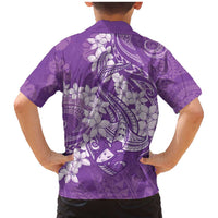 Purple Polynesia Hammerhead Shark Tattoo With Plumeria Lei Family Matching Mermaid Dress and Hawaiian Shirt LT14 - Polynesian Pride